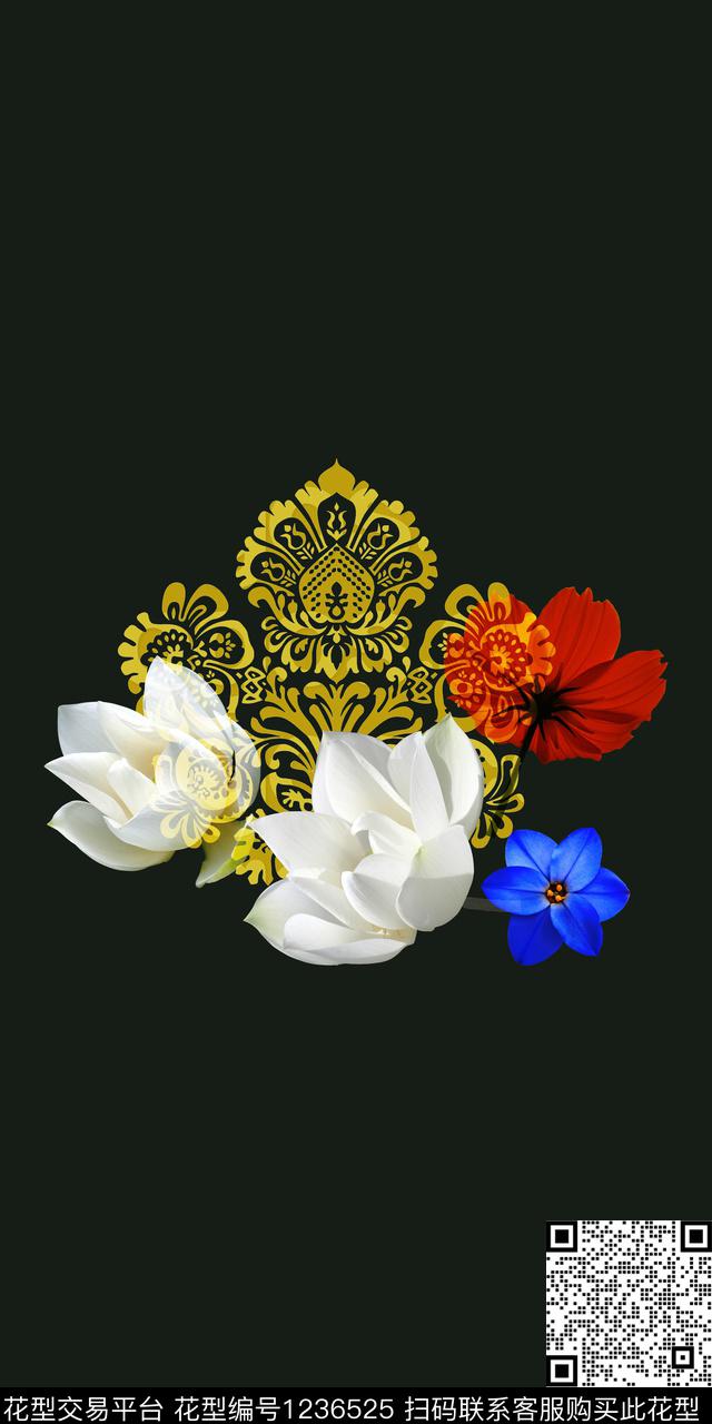 花卉洋阳--定位定位花数码印花华亿平台下载（图片编号: 1236525） - 瓦栏（Walan）