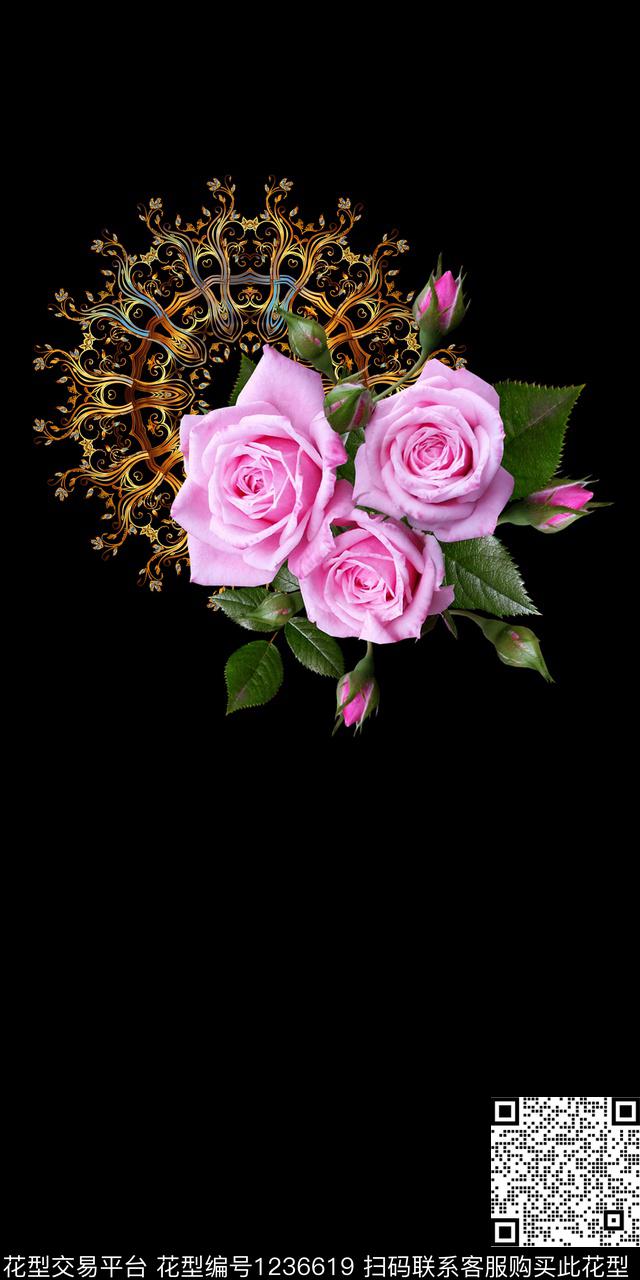 花卉洋阳--定位定位花数码印花华亿平台下载（图片编号: 1236619） - 瓦栏（Walan）