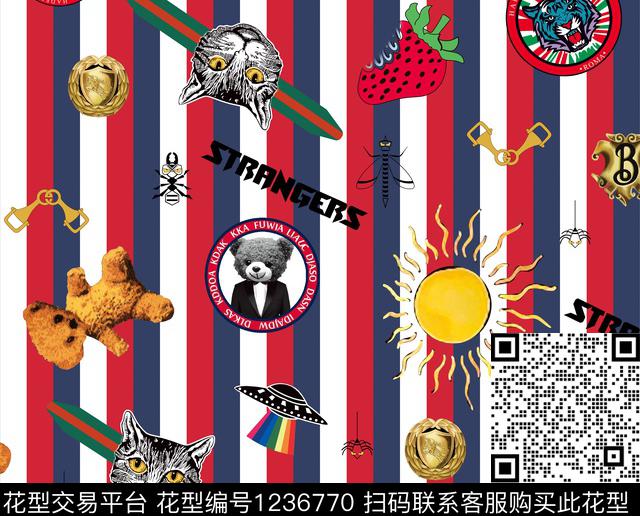 卡通字母大牌风数码印花华亿平台下载（图片编号: 1236770） - 瓦栏（Walan）