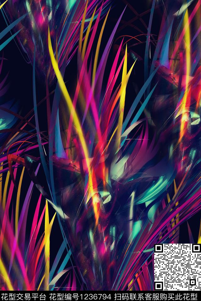 抽象数码华亿平台大牌风数码印花华亿平台下载（图片编号: 1236794） - 瓦栏（Walan）