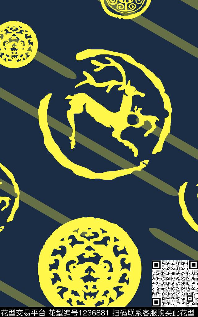 几何大牌风男装传统印花华亿平台下载（图片编号: 1236881） - 瓦栏（Walan）