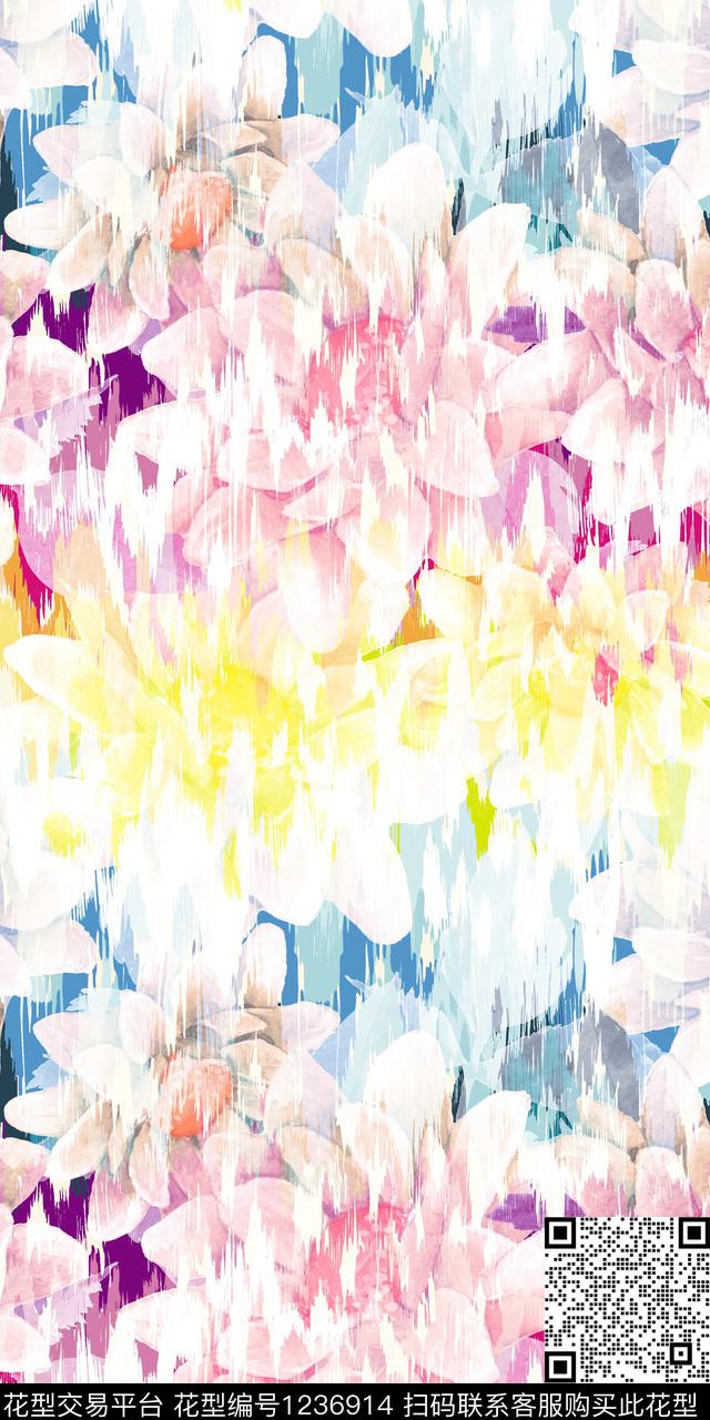 扎染华亿平台女装花卉数码印花华亿平台下载（图片编号: 1236914） - 瓦栏（Walan）