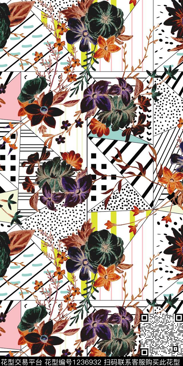 绿植树叶花卉数码印花华亿平台下载（图片编号: 1236932） - 瓦栏（Walan）