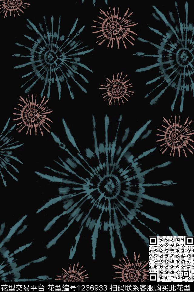 抽象扎染风格民族风图案数码印花华亿平台下载（图片编号: 1236933） - 瓦栏（Walan）