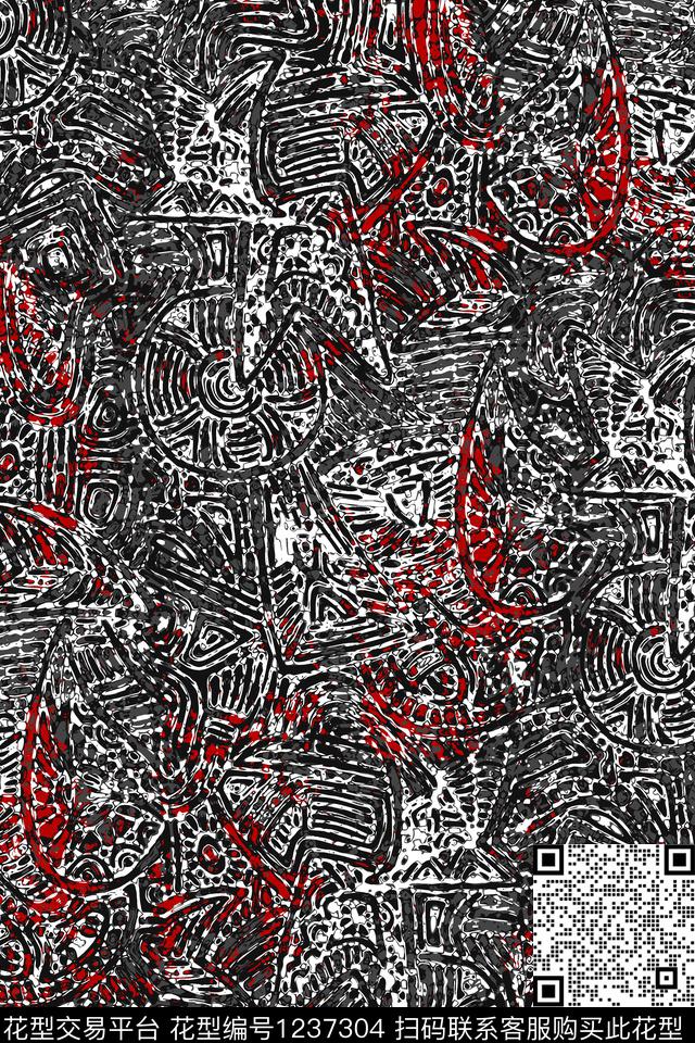 纹理潮牌抽象传统印花华亿平台下载（图片编号: 1237304） - 瓦栏（Walan）
