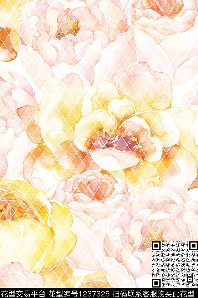 花卉大花女装数码印花华亿平台下载（图片编号: 1237325） - 瓦栏（Walan）