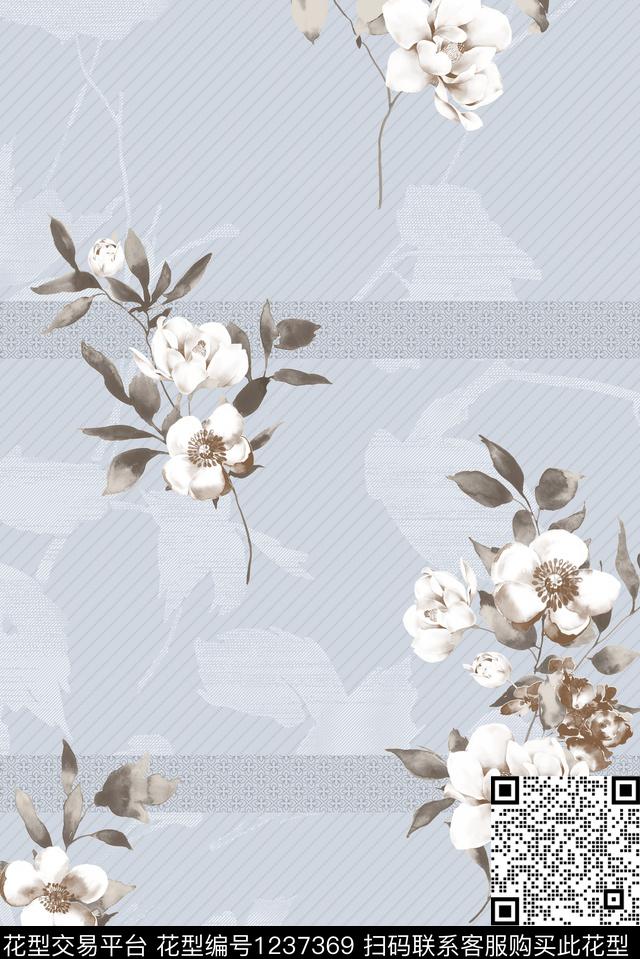 水彩花卉休闲数码华亿平台数码印花华亿平台下载（图片编号: 1237369） - 瓦栏（Walan）