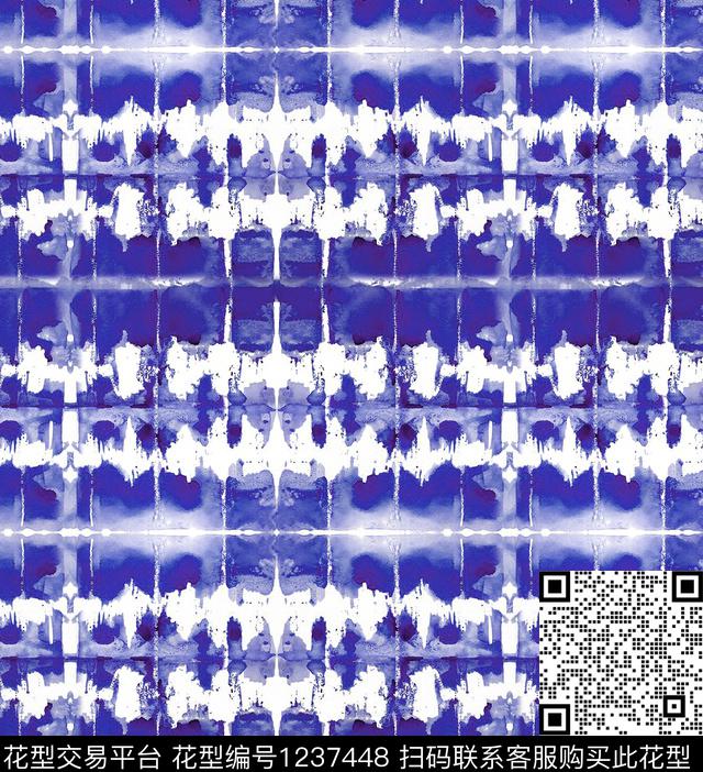 扎染华亿平台蓝印花新品数码印花华亿平台下载（图片编号: 1237448） - 瓦栏（Walan）