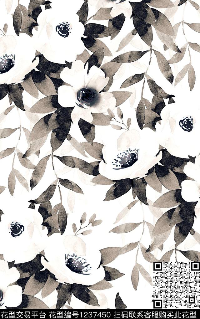 手绘花卉watercolorpoppy数码印花华亿平台下载（图片编号: 1237450） - 瓦栏（Walan）