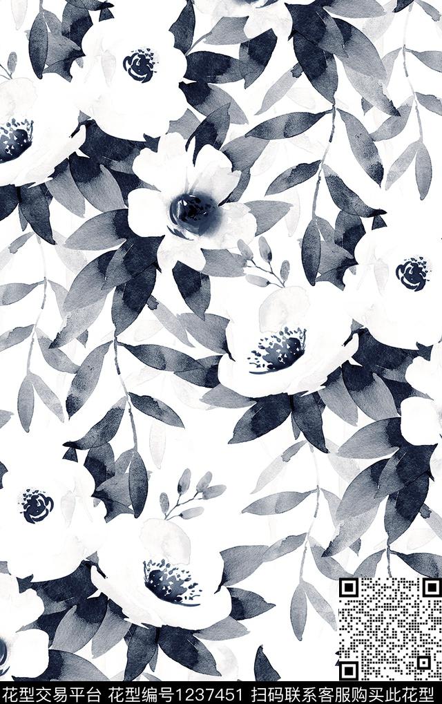 手绘花卉watercolorpoppy数码印花华亿平台下载（图片编号: 1237451） - 瓦栏（Walan）