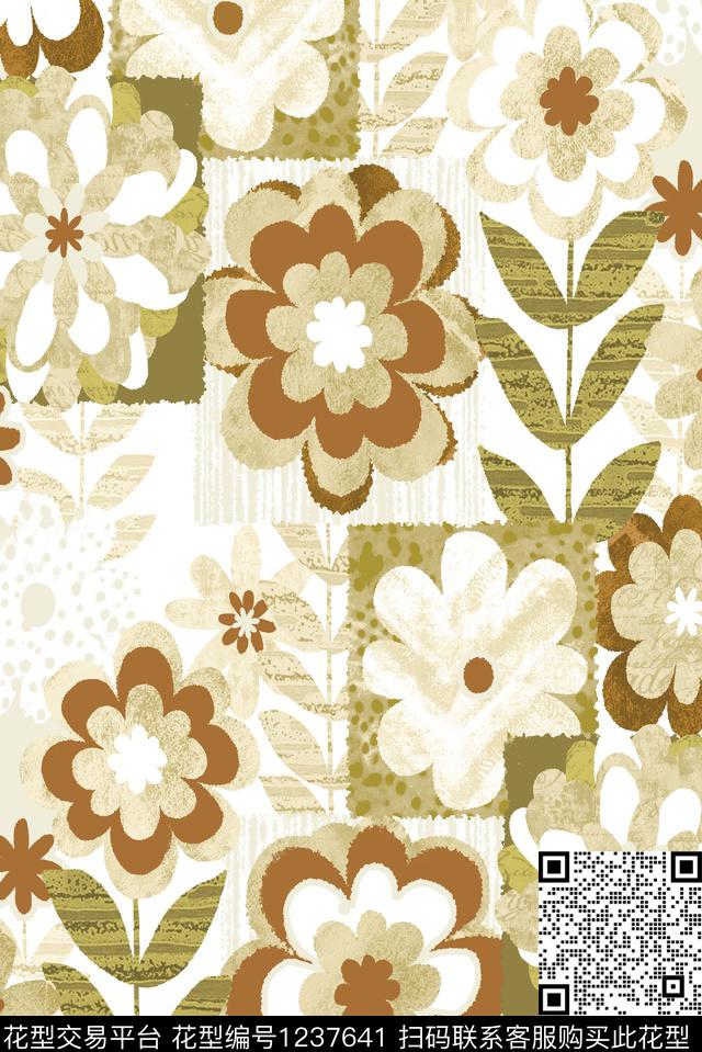 花卉休闲绿植树叶数码印花华亿平台下载（图片编号: 1237641） - 瓦栏（Walan）