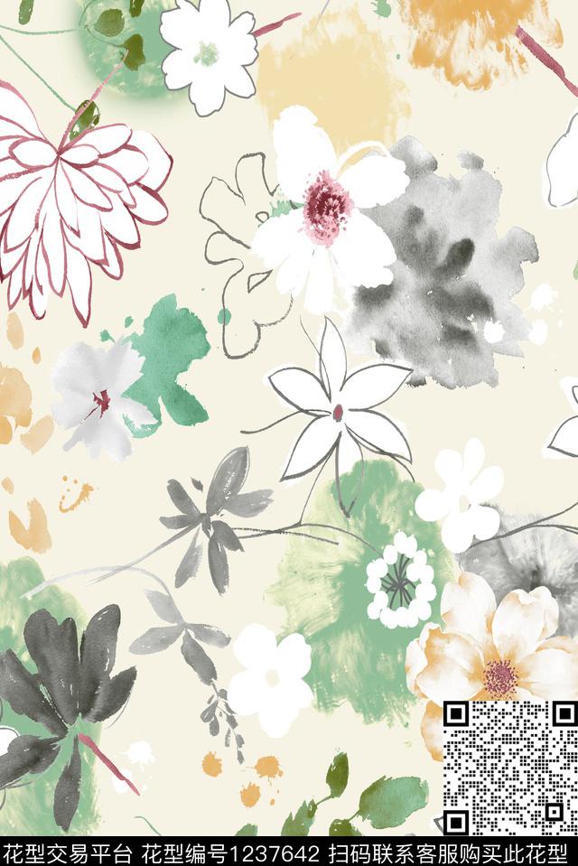 花卉小碎花休闲数码印花华亿平台下载（图片编号: 1237642） - 瓦栏（Walan）