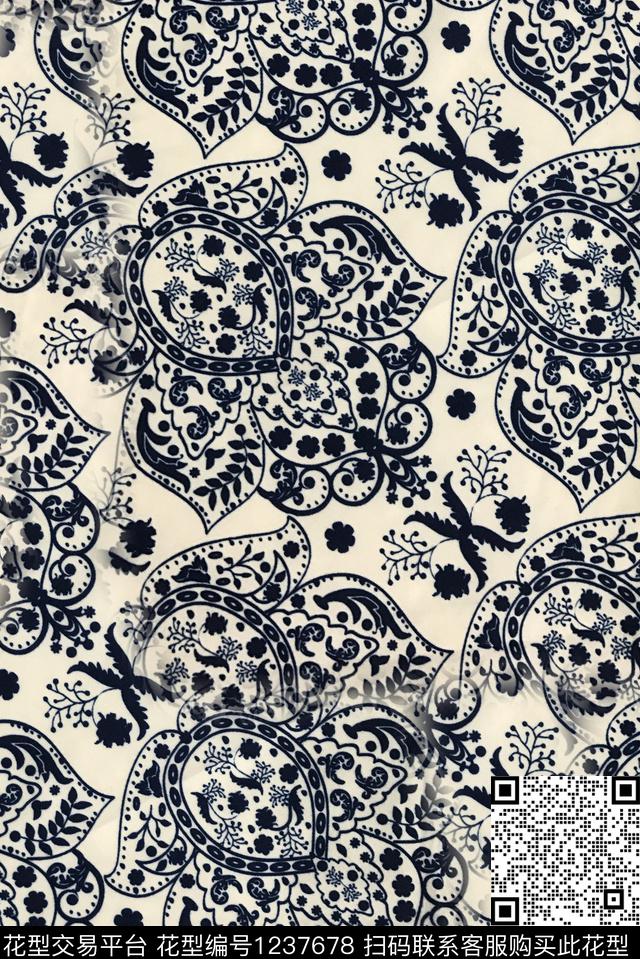 旗袍复古秋冬华亿平台数码印花华亿平台下载（图片编号: 1237678） - 瓦栏（Walan）
