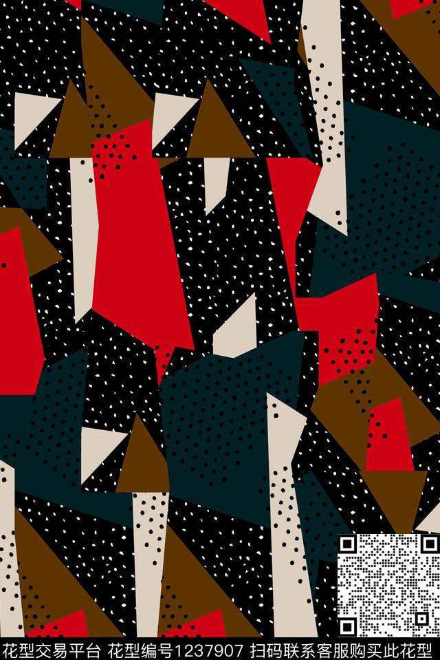 几何线条简约数码印花华亿平台下载（图片编号: 1237907） - 瓦栏（Walan）