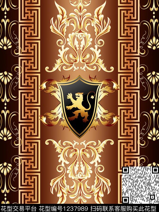 复古古典花纹大牌男装数码印花华亿平台下载（图片编号: 1237989） - 瓦栏（Walan）