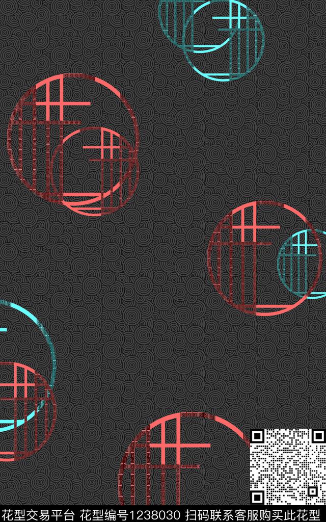 男装几何潮牌传统印花华亿平台下载（图片编号: 1238030） - 瓦栏（Walan）