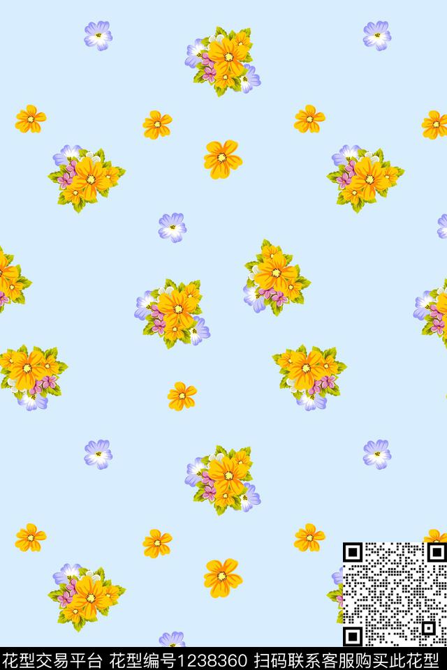 连衣裙流行花卉青年女性传统印花华亿平台下载（图片编号: 1238360） - 瓦栏（Walan）