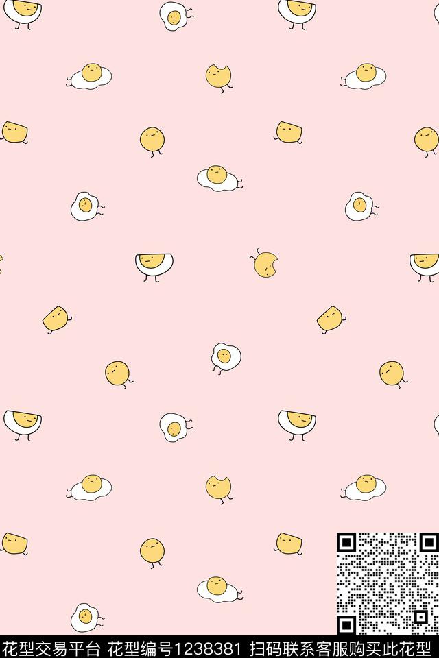 鸡蛋卡通儿童面料儿童衣服传统印花华亿平台下载（图片编号: 1238381） - 瓦栏（Walan）