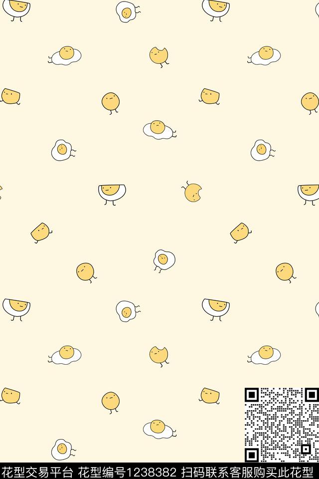 鸡蛋卡通儿童面料儿童衣服传统印花华亿平台下载（图片编号: 1238382） - 瓦栏（Walan）