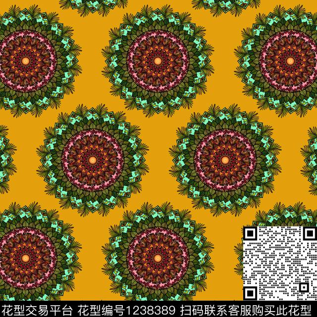 民族花卉复杂花卉精致印花数码印花华亿平台下载（图片编号: 1238389） - 瓦栏（Walan）