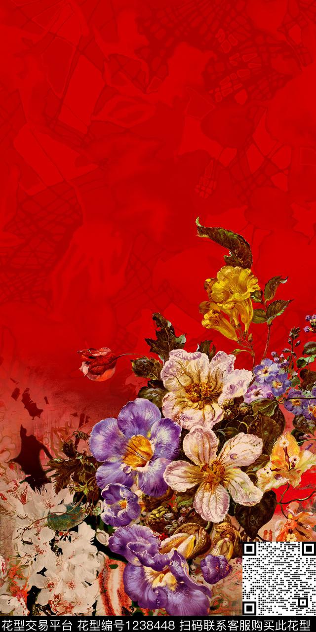 复古色肌理底纹油画华亿平台数码印花华亿平台下载（图片编号: 1238448） - 瓦栏（Walan）