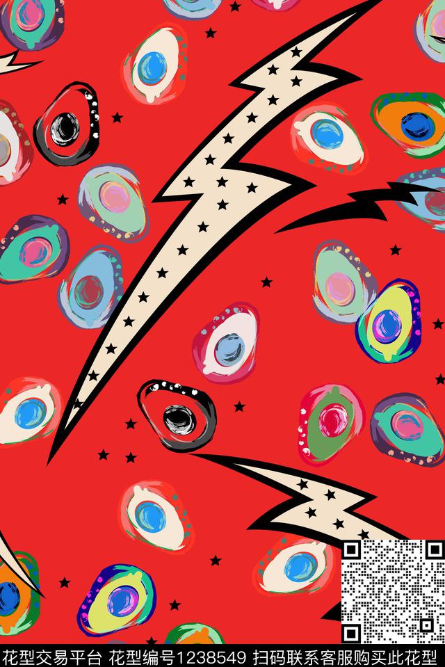 卡通水果抽象数码印花华亿平台下载（图片编号: 1238549） - 瓦栏（Walan）