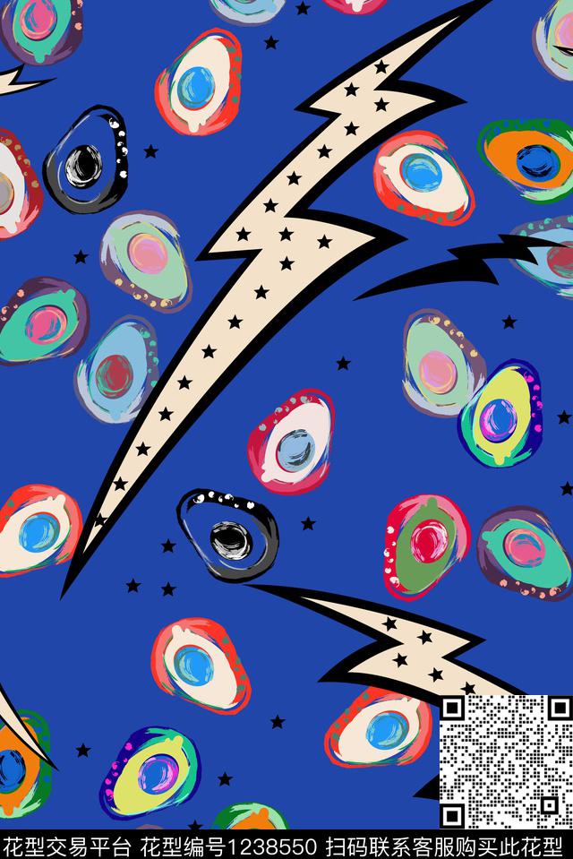 卡通水果抽象数码印花华亿平台下载（图片编号: 1238550） - 瓦栏（Walan）