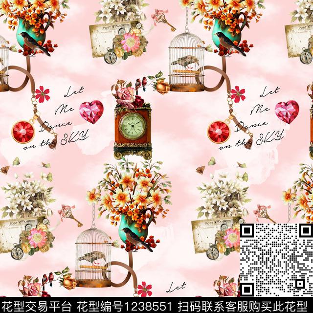 印花花卉中东数码印花华亿平台下载（图片编号: 1238551） - 瓦栏（Walan）