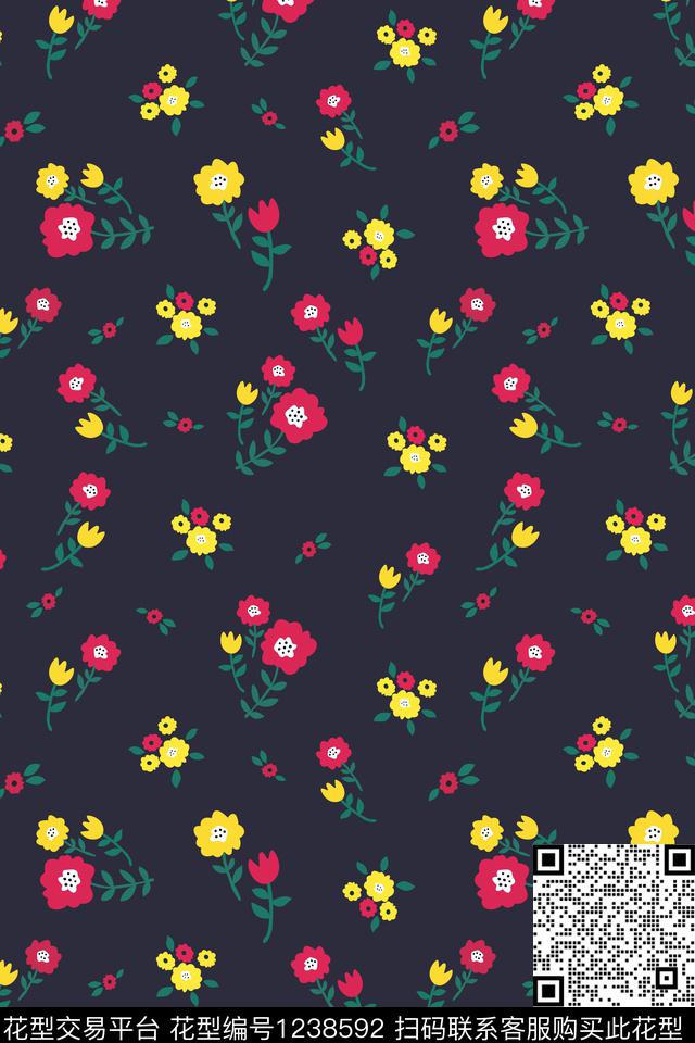 花卉小碎花青年服装传统印花华亿平台下载（图片编号: 1238592） - 瓦栏（Walan）