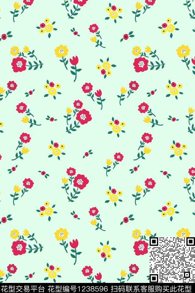 花卉小碎花青年服装传统印花华亿平台下载（图片编号: 1238596） - 瓦栏（Walan）
