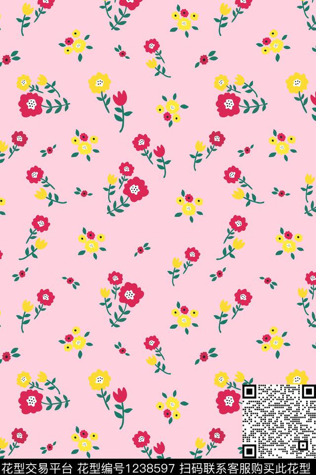 花卉小碎花青年服装传统印花华亿平台下载（图片编号: 1238597） - 瓦栏（Walan）