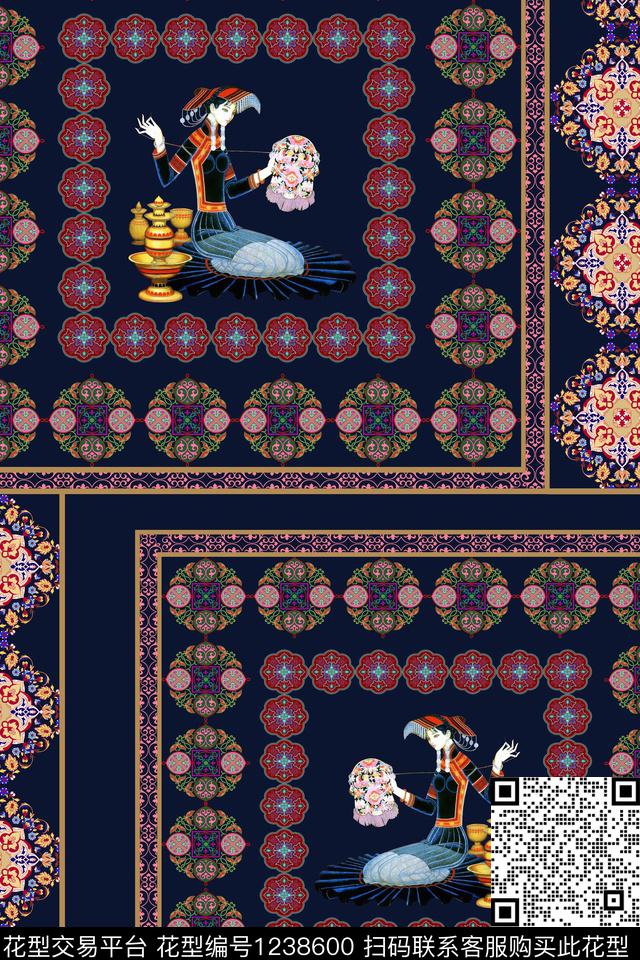 民族花卉大牌风民族风数码印花华亿平台下载（图片编号: 1238600） - 瓦栏（Walan）