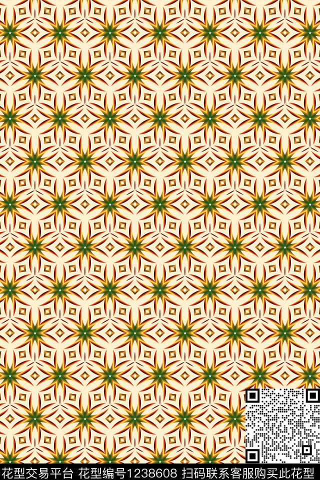 几何格子数码印花华亿平台下载（图片编号: 1238608） - 瓦栏（Walan）