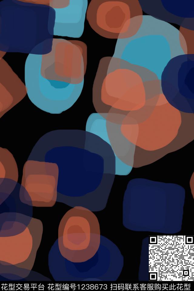 几何男装休闲花卉手绘线条笔触数码印花华亿平台下载（图片编号: 1238673） - 瓦栏（Walan）