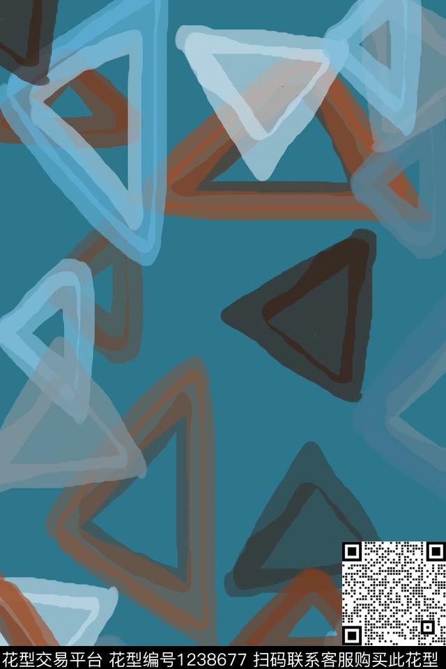 三角形几何手绘线条笔触数码印花华亿平台下载（图片编号: 1238677） - 瓦栏（Walan）