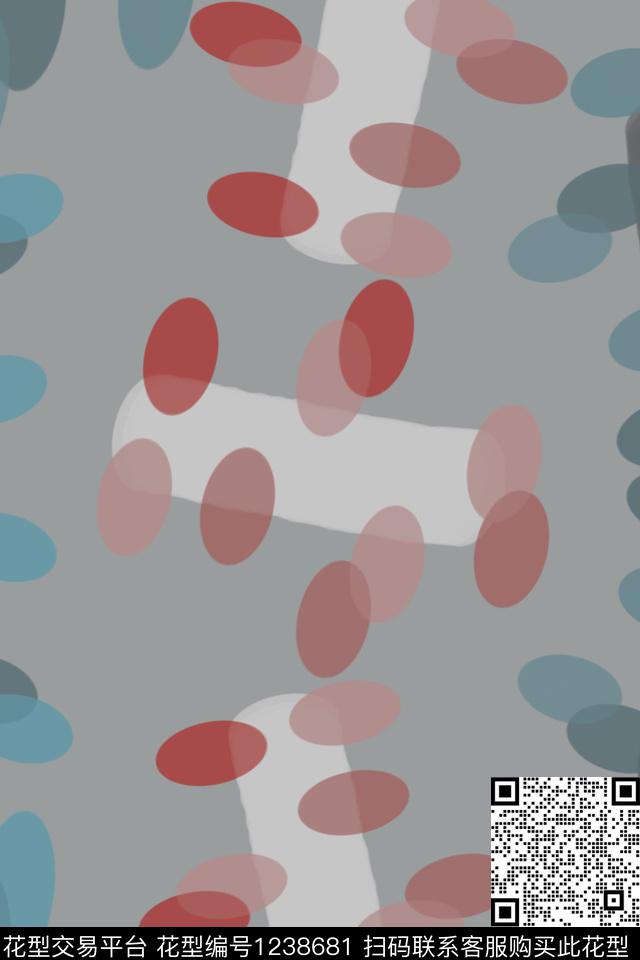 男装休闲花卉密铺几何圆圈与波点数码印花华亿平台下载（图片编号: 1238681） - 瓦栏（Walan）