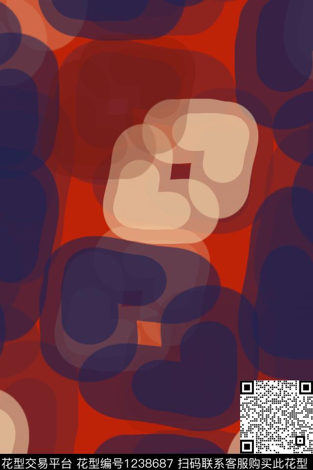 几何迷彩图案密铺几何数码印花华亿平台下载（图片编号: 1238687） - 瓦栏（Walan）