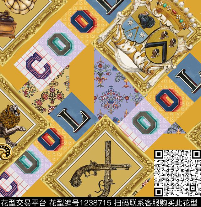 潮牌休闲大牌风数码印花华亿平台下载（图片编号: 1238715） - 瓦栏（Walan）