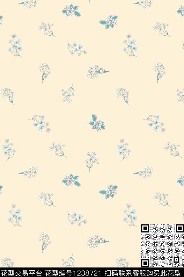 连衣裙小束花女青年服装传统印花华亿平台下载（图片编号: 1238721） - 瓦栏（Walan）