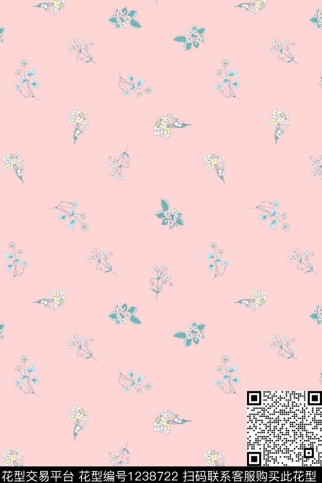 连衣裙小束花女青年服装传统印花华亿平台下载（图片编号: 1238722） - 瓦栏（Walan）