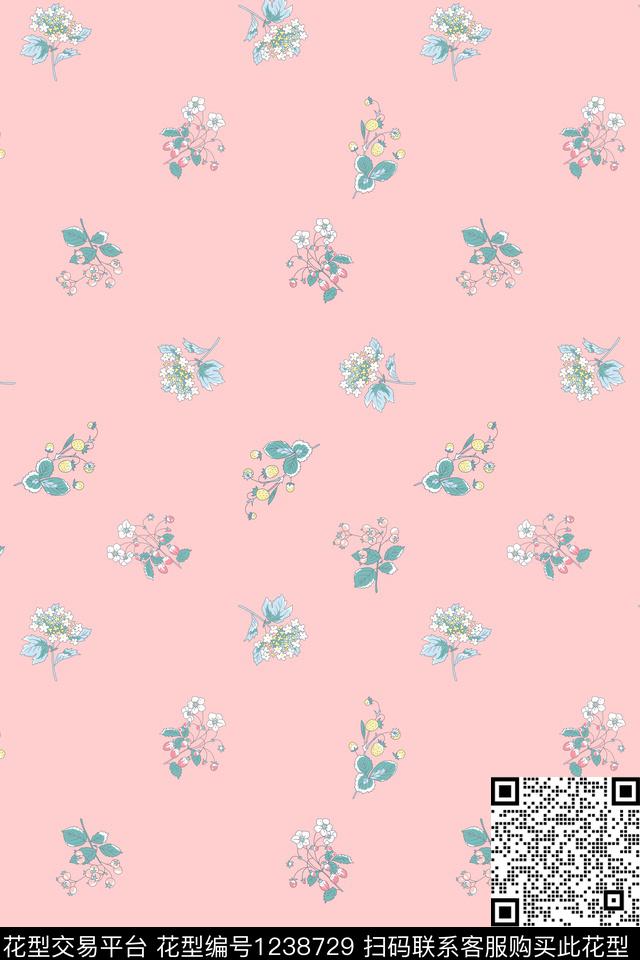 年轻女性小清新连衣裙传统印花华亿平台下载（图片编号: 1238729） - 瓦栏（Walan）