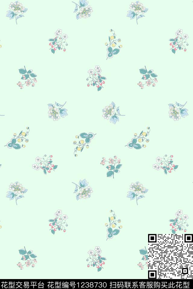 年轻女性小清新连衣裙传统印花华亿平台下载（图片编号: 1238730） - 瓦栏（Walan）