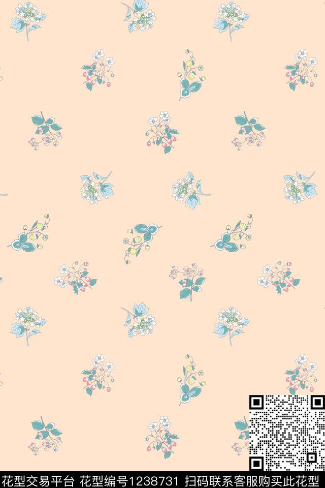 年轻女性小清新连衣裙传统印花华亿平台下载（图片编号: 1238731） - 瓦栏（Walan）