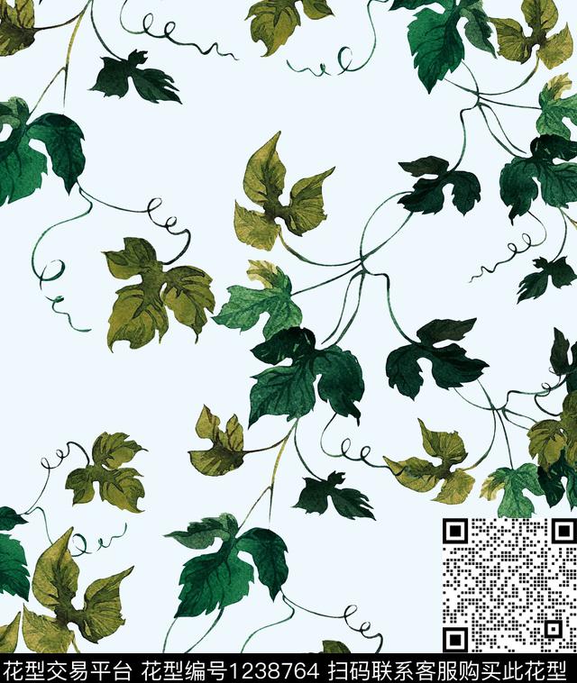 樱桃牡丹小碎花数码印花华亿平台下载（图片编号: 1238764） - 瓦栏（Walan）
