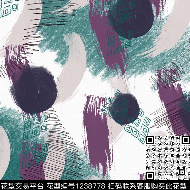 男装几何潮牌数码印花华亿平台下载（图片编号: 1238778） - 瓦栏（Walan）