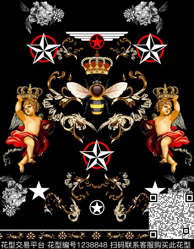 男装几何潮牌数码印花华亿平台下载（图片编号: 1238848） - 瓦栏（Walan）