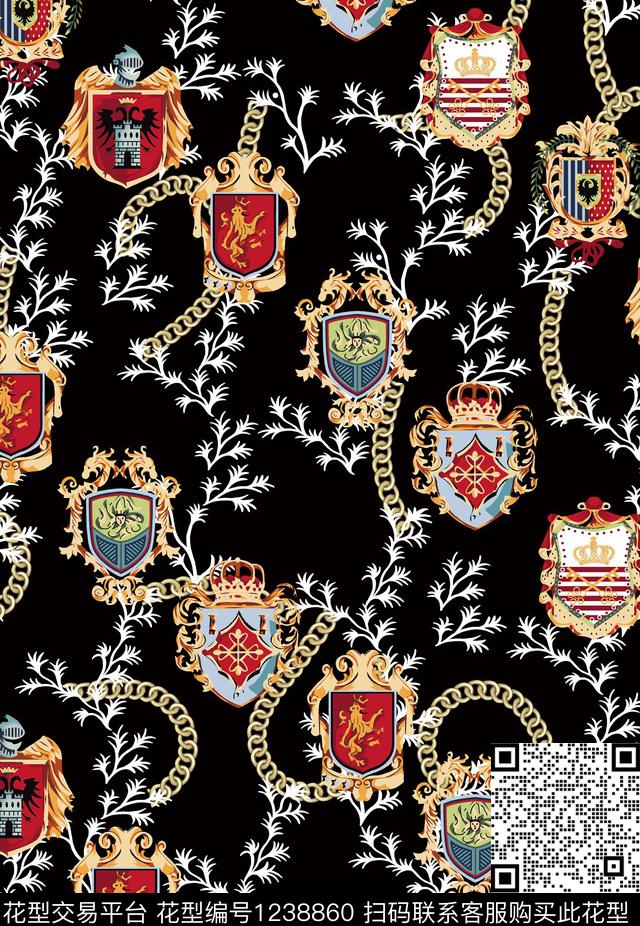男装艺术徽章数码印花华亿平台下载（图片编号: 1238860） - 瓦栏（Walan）