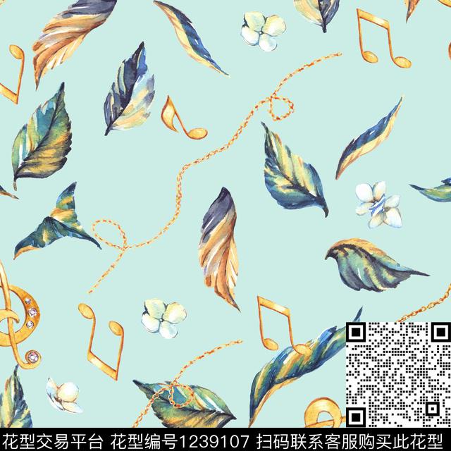 花卉简约潮牌数码印花华亿平台下载（图片编号: 1239107） - 瓦栏（Walan）