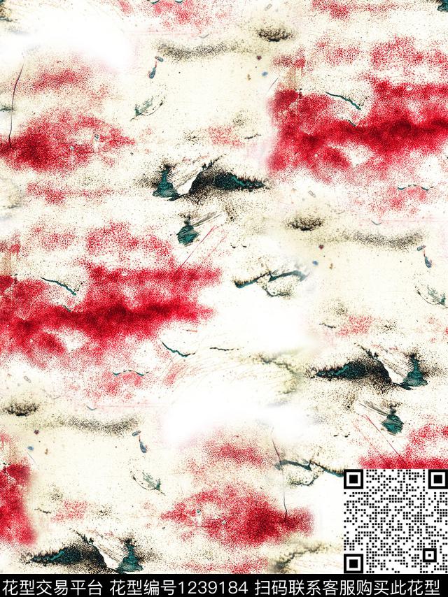 扎染华亿平台蓝印花国风数码印花华亿平台下载（图片编号: 1239184） - 瓦栏（Walan）