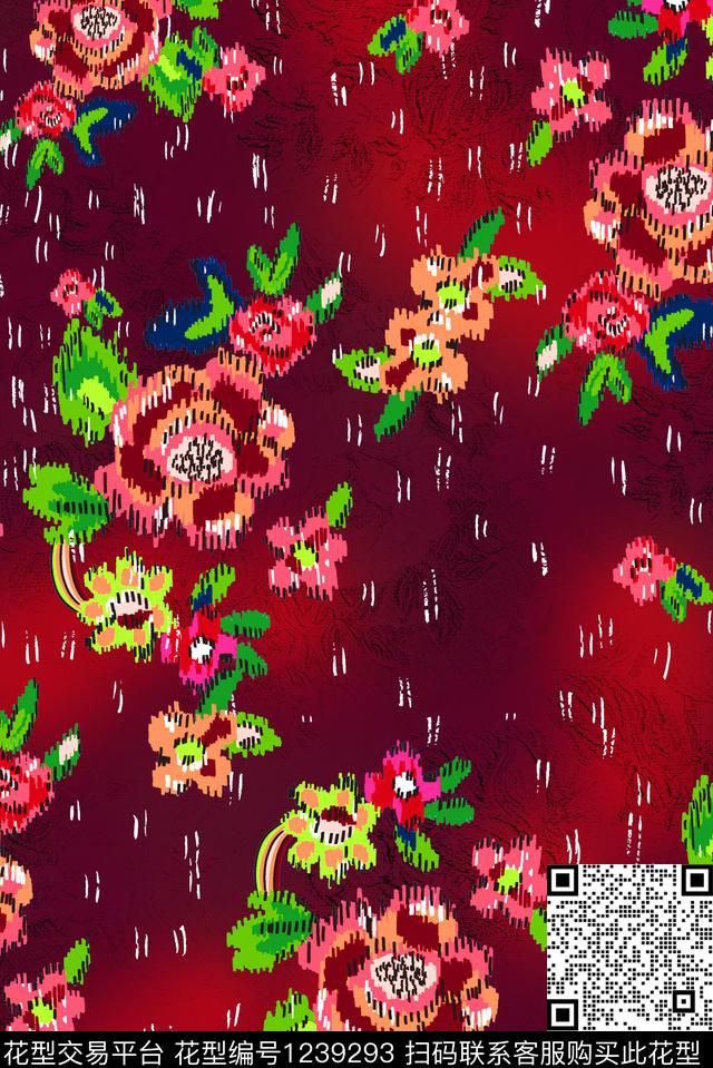 香云纱中老年中国风数码印花华亿平台下载（图片编号: 1239293） - 瓦栏（Walan）